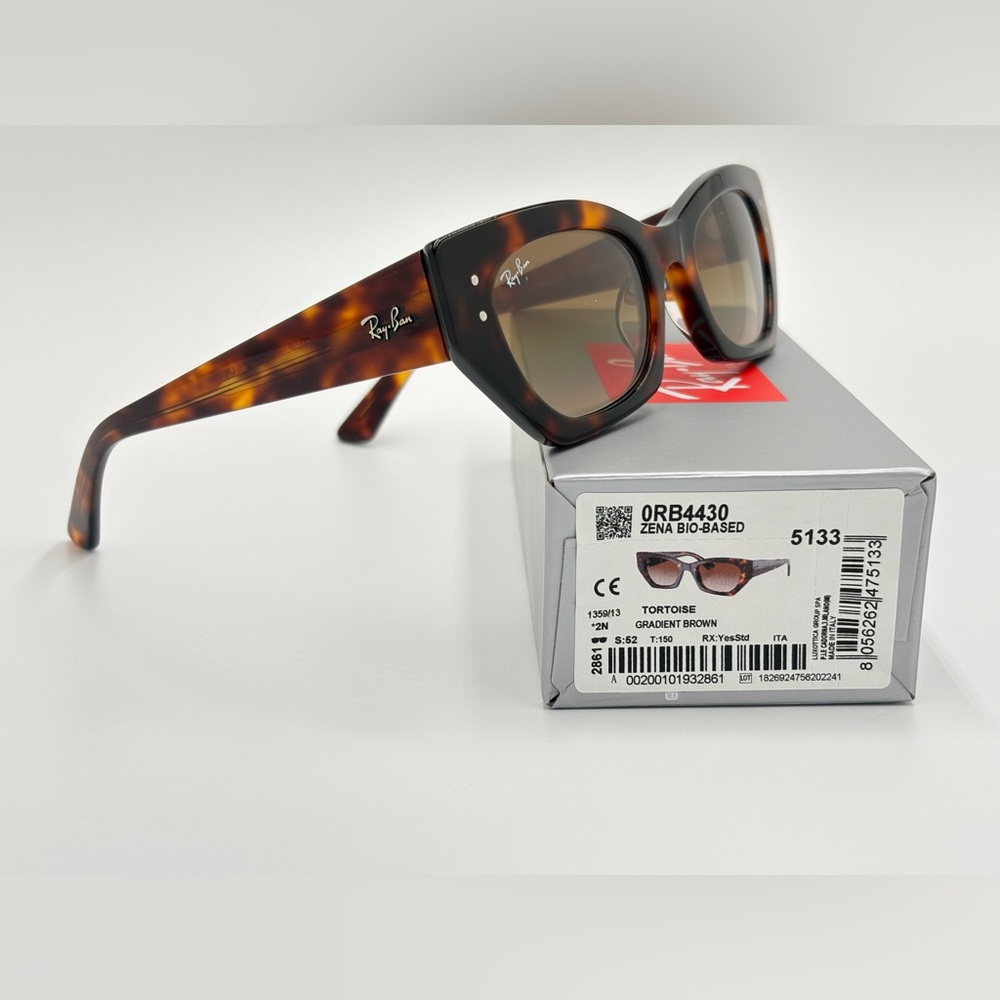 Ray-Ban Tortoise Zena Cat-Eye Sunglasses with Brown Gradient Lenses - Picture 8 of 10